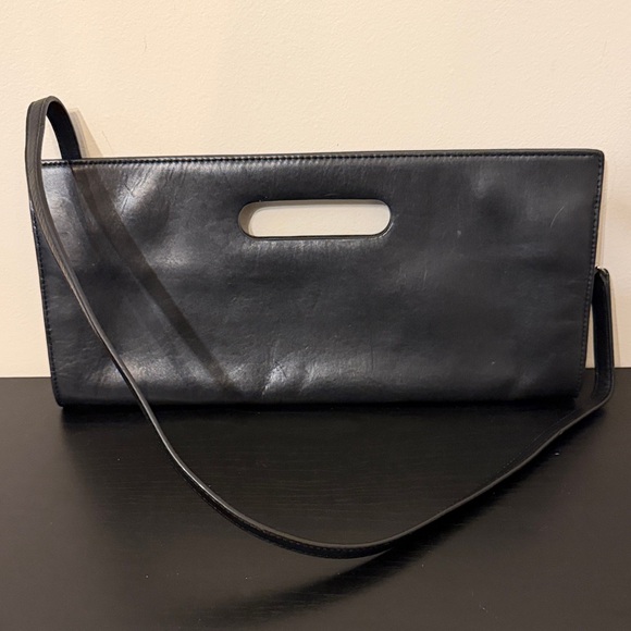 Michael Kors Black Leather Wristlet Clutch